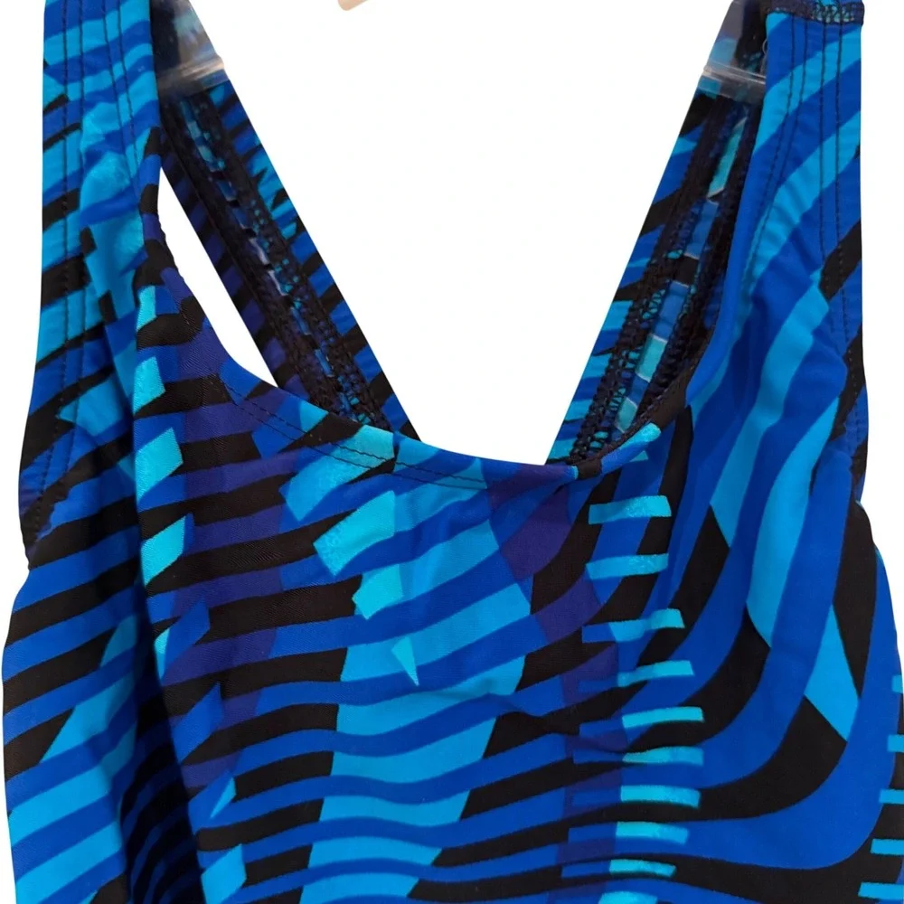 Dolfin Poly Fusion Performance Back Competition Swimsuit Juniors 30 XS‎ Blue NWT